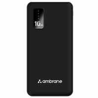 Ambrane 10000mAh Power Bank 10.5W Fast Charging Triple Outputs With USB-C Compact Powerbank | Black