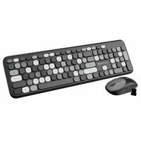ZEBRONICS Companion 302 2.4GHZ Wireless Keyboard & Mouse Combo with UV Printed Keys,13 Multimedia Keys,800/1400/1600 DPI,High Precision,Advanced Optical Sensor Technology(Black + Grey)