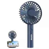 COSTAR Mini Portable Fan, Brushless Motor Hand Fan with Table Phone Holder Base, 3 Speeds Small Makeup Fan, 1200mAh USB Rechargeable Electric Fan for Summer and Travel Use by Women and Men
