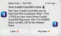 Get ₹40 cashback on ₹9000 (CC bill) 