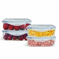 AGARO Airtight Container, Food Storage Container With Lid, Multipurpose Kitchen Container, Square Plastic Body, Leak Proof, BPA Free, Capacity 600ml Each, Pack of 4