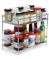 Stainless Steel 2 Tier Countertop Kitchen Rack|Pantry Storage Organizer | Multipurpose Storage Organizer | Kitchen Racks | Kitchen Organizer | Kitchen Accessories Rack, Tiered Shelf