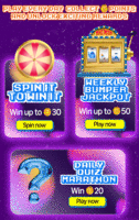 Daily quiz marathon & spin it to win up to 20+30 points