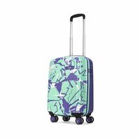 Skybags Lush Cabin Hard Luggage (55 cm) | Printed Luggage Trolley with 8 Wheels and TSA Lock | Green-Blue | Unisex