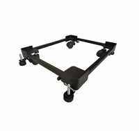 E-COSMOS Universal Washing Machine Trolley on Wheels - Metal Stand for Semi/Front Load Washers & Dishwashers (Supports 170Kg) (Charcoal Black)