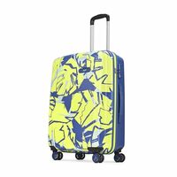 Skybags Lush Medium Size Hard Luggage (68cm) | Printed Luggage Trolley with 8 Wheels and TSA Lock | Lime-Blue | Unisex