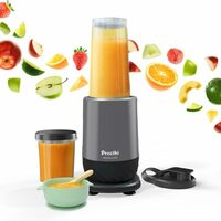 Preethi MiniBlend Compact Food and Juice Blender for Lump Free Purees and Smoothies | 25,000 RPM | Razor sharp Ninja blades with 2 Leak-proof Jars, Sipper & Storage Lids | Free Lifelong Service