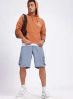 glitchez Drop-Shoulder SleevesOversized Fleece Hooded Sweatshirt