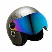 Turtle Helmet Star with Visor Open Face Design with Scratch Resistive Rainbow Visor & Hard Shell ABS Plastic Helmet-Parent