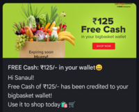 Bigbasket ₹125 Free Shopping  