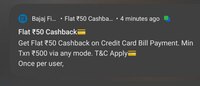 Bajaj Get 50 cashback on Credit card Bill payment of 500 