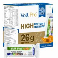Voll Pro Plant Protein Bar with Daily Greens - High Protein 26g, Fiber 7g, 0g Sugar - Crunchy, Delicious Nutrient-Rich Protein Bars, 65g (Pack of 6)