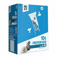 MuscleBlaze 10g Protein Bar (Cookies & Cream, Pack of 6) | Protein Blend, Healthy Protein Snacks | For Energy & Fitness