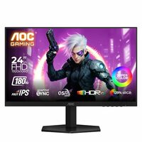 AOC 24G42E Gaming Monitor 24 inch FHD Fast IPS Gaming Monitor, 180Hz Refresh Rate, 0.5ms Response Time, Adaptive Sync, HDR10, Flicker-Free Technology, HDMI 2.0 & DisplayPort 1.4 Connectivity (Black)
