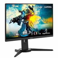 ViewSonic XG2409 60.96 cm 24 Inch FHD IPS Gaming Monitor with 180Hz, 1ms, Height Adjustment, NVIDIA G-SYNC, AMD Free Sync, sRGB104%, HDR10, Bezel-Less, Eye Care, Wall Mount, Game Mode, HDMI, DP, VGA