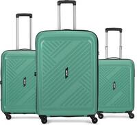ALFA by VIP  Hard Body Set of 3 Luggage 4 Wheels - Rhino 3 (Small 55cm| Medium 65cm | Large 75cm) - Trolley Bag - Green