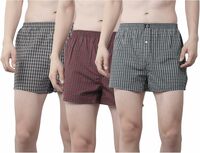 Dollar Pack of 3 Cotton Checkered Men Boxer