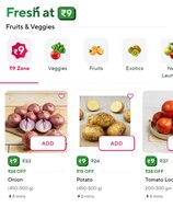 Zepto Fresh: Fruit and Veggies available at Rs.9

