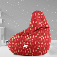 Sattva - Classic XXL Fabric Bean Bag with Beans in Christmas Tree print