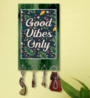 999Store - Good Vibes Only Multicolour MDF 4 Hooks Key Holder