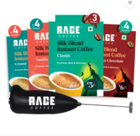 RAGE Silk Blend Assorted Sachets (Pack of 15) + Frother Instant Coffee  (15 x 1.5 g, Assorted Flavoured)