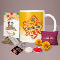 Raksha Bandhan Gifts Printed Mug with Keychain Best Rakhi Combo Gift for Brother & Sister Rakshabandhan Return Gifts for Sister White 350ml Coffee Mug(Pack of 5)(Combo Set)(RMCKRCG202)