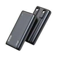 pTron 20000mAh Powerbank w/ 22.5W Fast Charging, USB & Type C Output, Built-in Type C & iOS Cables, Compatible w/Power Delivery, Quick Charge for iPhone, Android Mobile & Tablets, Dynamo Storm(Black)