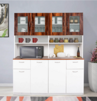 Mintwud - Sakura 4 Door Crockery Unt in Frosty White & Brown Finish