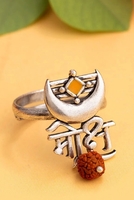  Voylla Women Oxidised Moksha Inscription Finger Ring