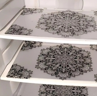  Aura White & Black 3 Pieces Printed Water Proof Fridge Mats