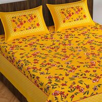  Jeevat Cotton Double Jaipuri Prints Bedsheet on Flipkart