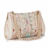 PLANX Velvet SilK Stylish Embroidery Unique Design Trendy Traditional Wedding Party Handheld Potli For Women