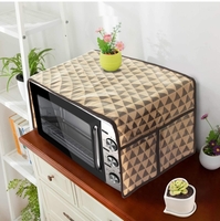 PrettyKrafts A1117 Microwave Oven Top Fabric Cover with Trio Pockets