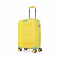 Skybags Cabin Paratrip Hardshell Luggage (55 Cm) | Polypropylene Luggage 4 Wheel Inline Trolley Bag with 8 Wheels | Bumblebee | Unisex, Small, Yellow