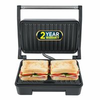 iBELL SM1515 Sandwich Maker with Floating Hinges, 1000Watt, Panini/Grill/Toast (Black)