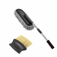 Microfiber Car Duster with Long Handle, Interior and Exterior Car Cleaning Brush (Pack of 2)