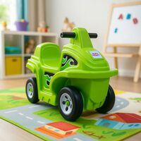 Amazon Brand - Jam & Honey Coaster Car for Kids | Push On Ride On Car | Footrest | Backrest | Easy Grip | Four Wheel Ride | Anti Skid Bottom | Safe & Fun Activity Toy | Medium | 1 Year+ | Green