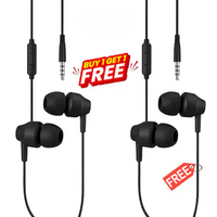 3.5mm Jack Earphones with Mic and Control Button (Pack of 2), Tangle-Free Cable