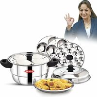 PANCA 15 Litre Stainless Steel Idli Maker | 5 Plate Idli Cooker 