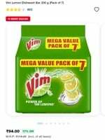 Vim Bar Pack of 7 - 200g Each - 39% Off 