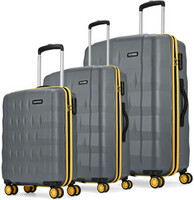 ARISTOCRAT Hard Body Set of 3 Luggage 8 Wheels - Comet Set of 3 - Grey