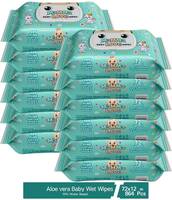 Mamma Love 99% Pure Water Baby Wet Wipes with Lid | Pack of 12 | 72 pcs/pack |..  (864 Wipes)