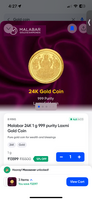 Malabar Gold coin - 1gm @ 12132 Rs - Swiggy HDFC card