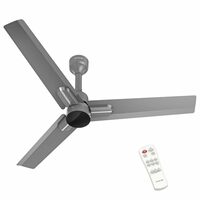 POLYCAB Wizzy Neo 1200mm 5-Star BLDC, Remote Ceiling fan for Living Room| 55% Energy Saving, 100% Copper, High Air Delivery, 6 Speed Setting, Free Installaion | 4-yr WarrantyGrey Chrome