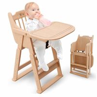 Lifelong Cuppy Premium Wooden High Chair & Baby Eating Food Chair for Kids 0-5 Years, Easy Fold Feeding & Dining Chair, 5-Point Harness for Safe Mealtime