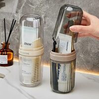 Portable Transparent Toothbrush Cover case Toothbrush Holder & Anti-Bacterial Tooth Brush Holder Bathroom | Germ Protection, Ideal for Home & Travel Accessories (1, Brown)