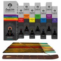 Simply Vedic 7 Chakra Incense Sticks Masala Agarbatti Pack with Holder