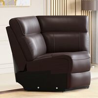 Home Centre Stockholm Half Leather 1-Seater Wedge Recliner - Brown