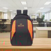 KILLER Medium 30 L Laptop Backpack Unisex Premium Quality, Office/College/School Laptop Bag (Black, Orange)