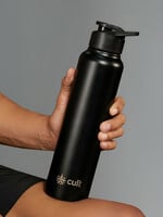 CULT Black Brand Logo Stainless Steel Light Weight Flask 1L